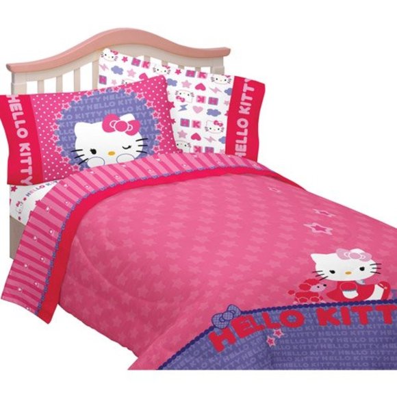 Hello Kitty Twin Sheet Pillow Case Set 